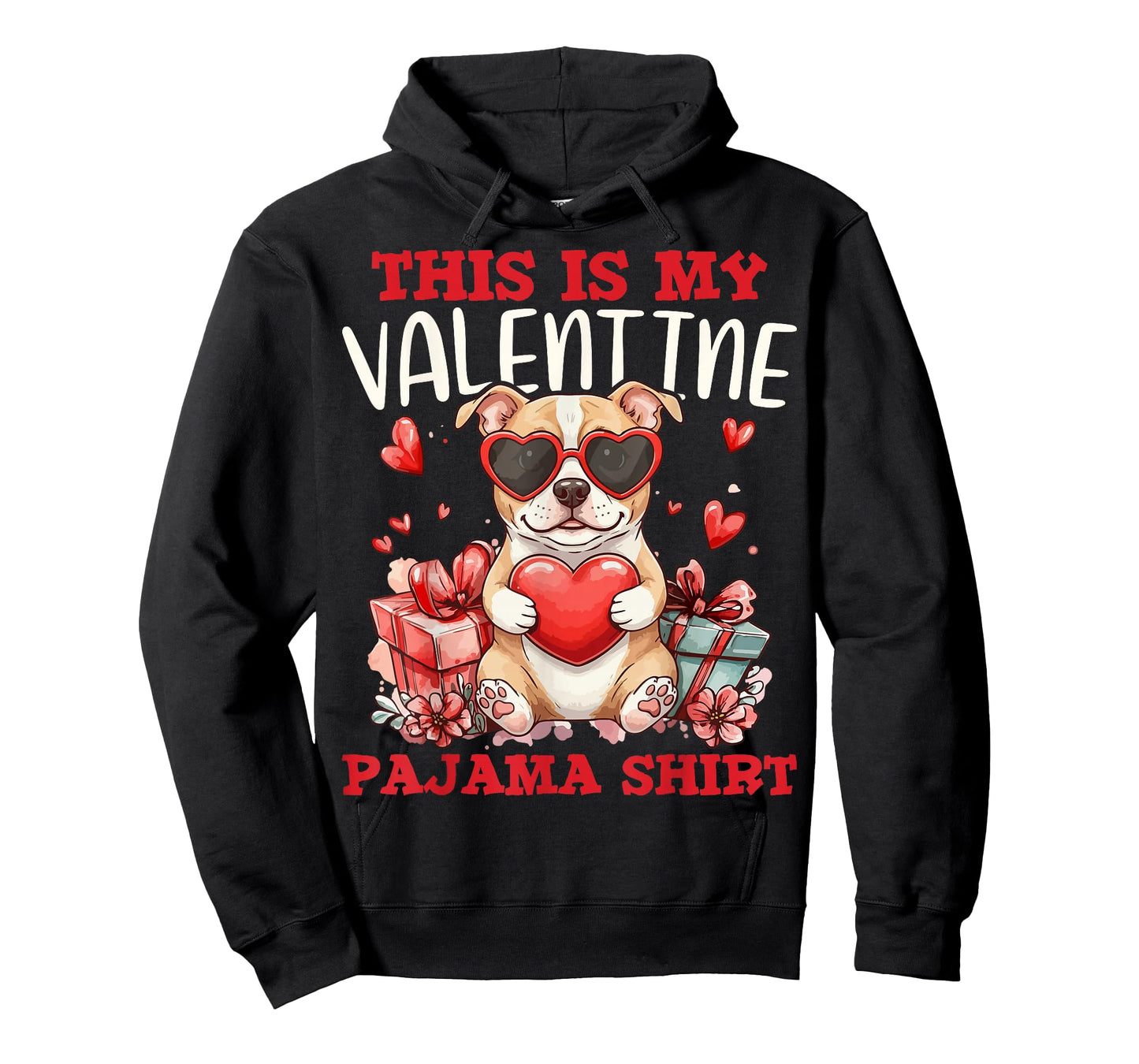 Cute Pitbull Dog Pet Lovers This is My Valentine Pajama T-Shirt