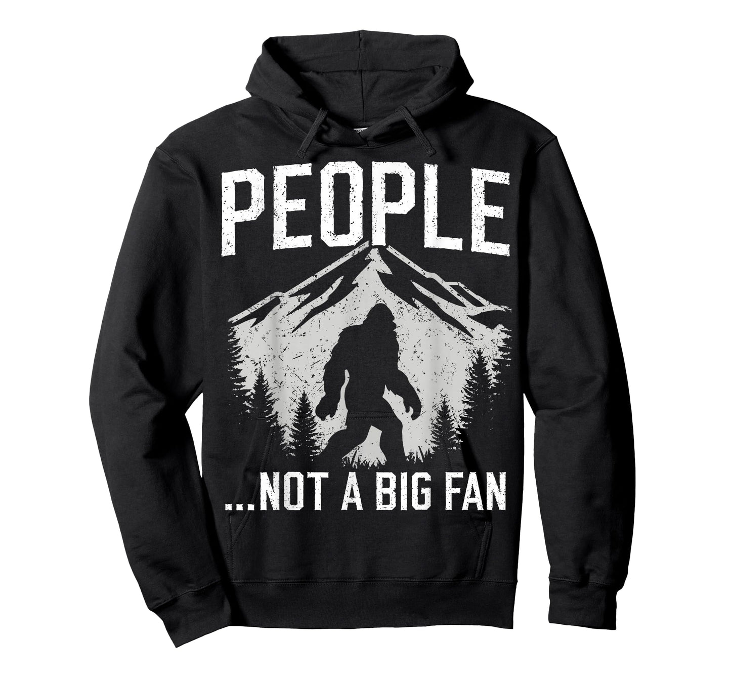 Funny Introvert Bigfoot People Not A Big Fan Dad Joke Mens T-Shirt