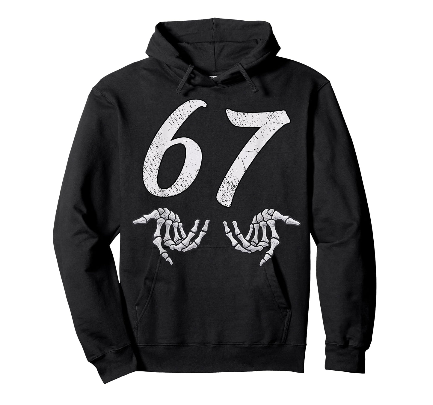 Funny Six Seven 6 7 Meme 67 Skeleton Hand Halloween Costume T-Shirt