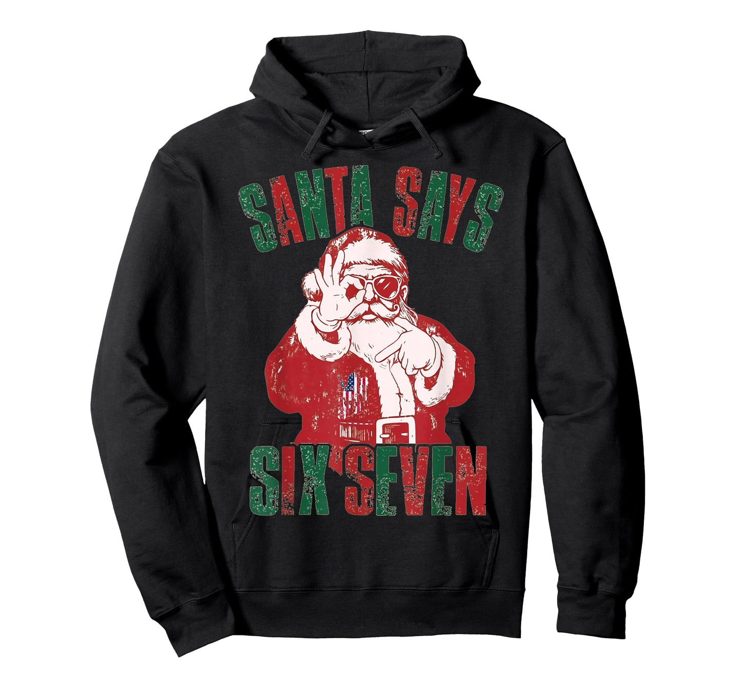 Funny Retro Santa Says Six Seven Christmas T-Shirt