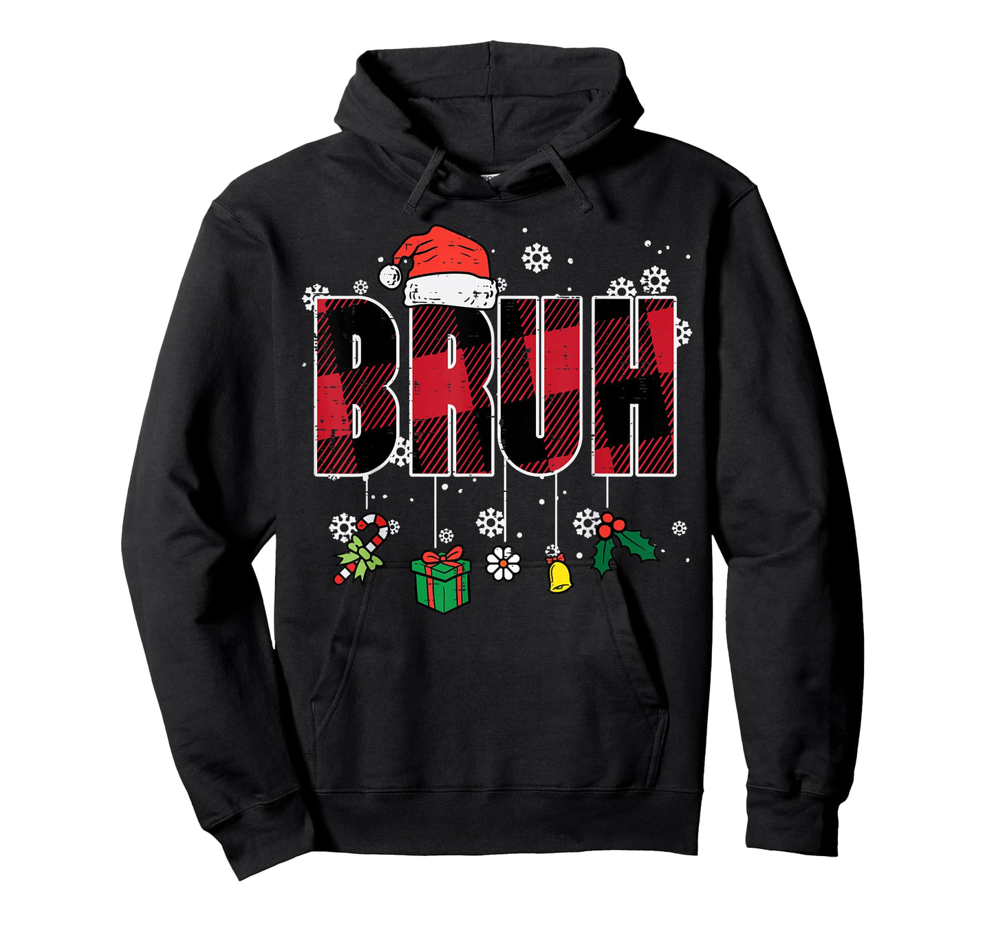 Christmas Red Plaid Bruh Vintage Xmas Meme Women Men Kids T-Shirt