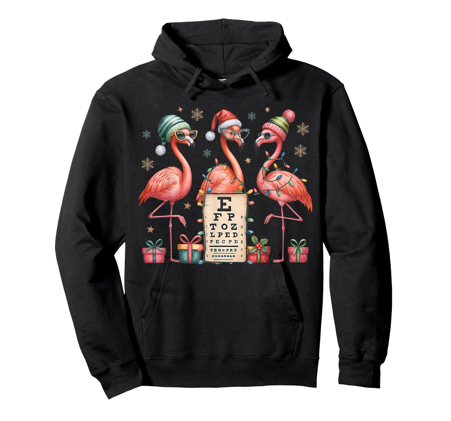 Flamingo Christmas Optometry Ophthalmologist Eye Dr Optician T-Shirt