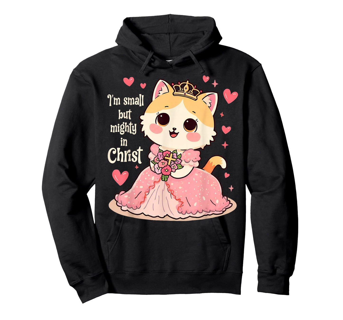 Christian Kids I Am Small But Mighty in Christ Cute Cat T-Shirt