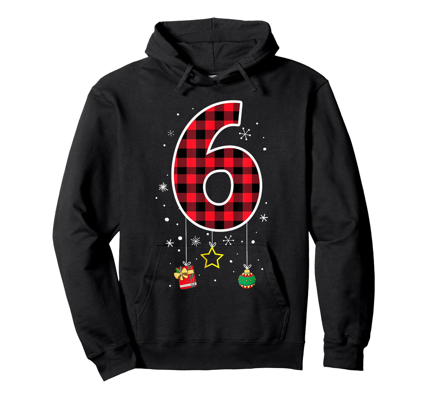 Number 6 Funny Meme Saying 6 7 Six Seven Christmas Red Plaid T-Shirt