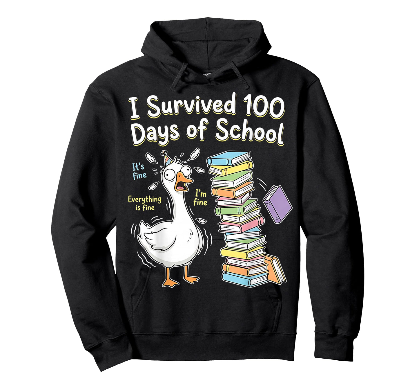 I Survived 100 Days of School Funny Goose 100th Day Teacher T-Shirt