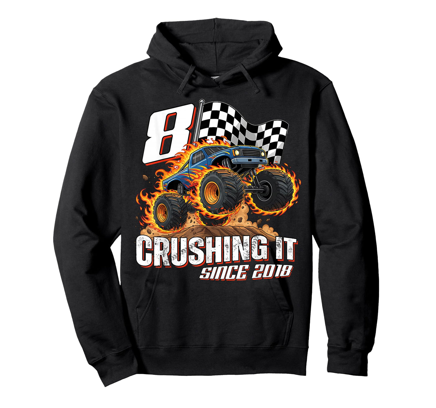 Birthday Monster Truck 8 Year Old Boys 8th Party Born 2018 T-Shirt