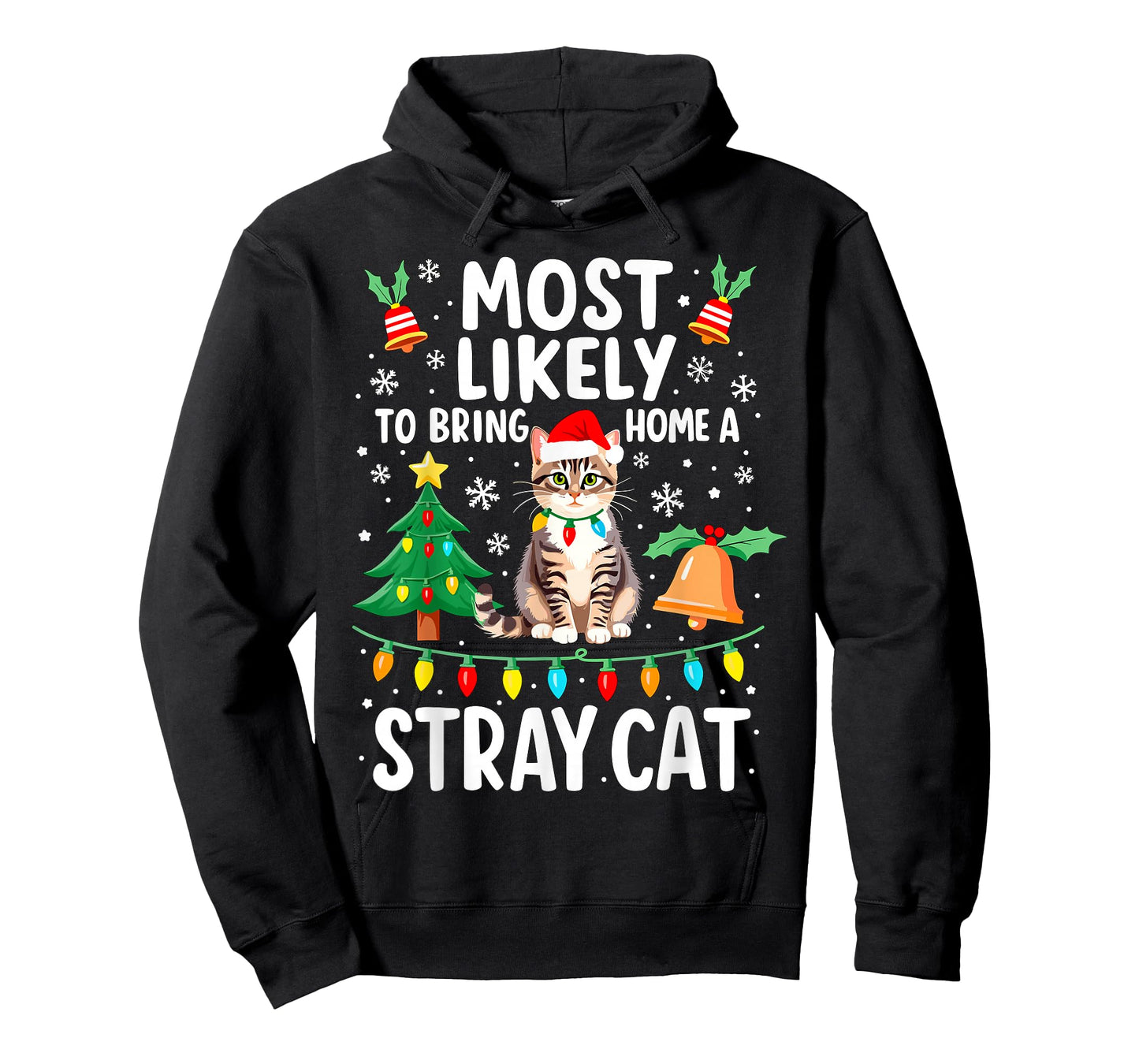 Most Likely to Bring Home a Stray Cat Christmas Costume Xmas T-Shirt