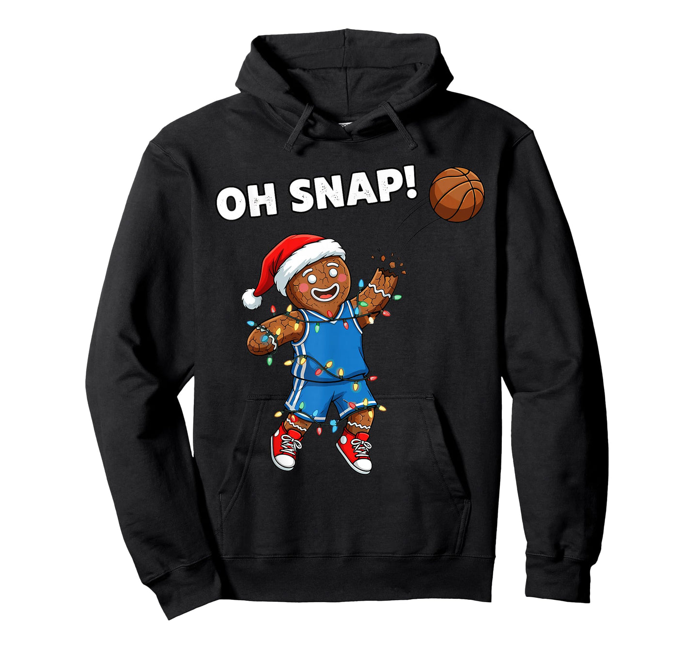 Basketball Christmas Gingerbread Funny Sport Holiday Kids T-Shirt