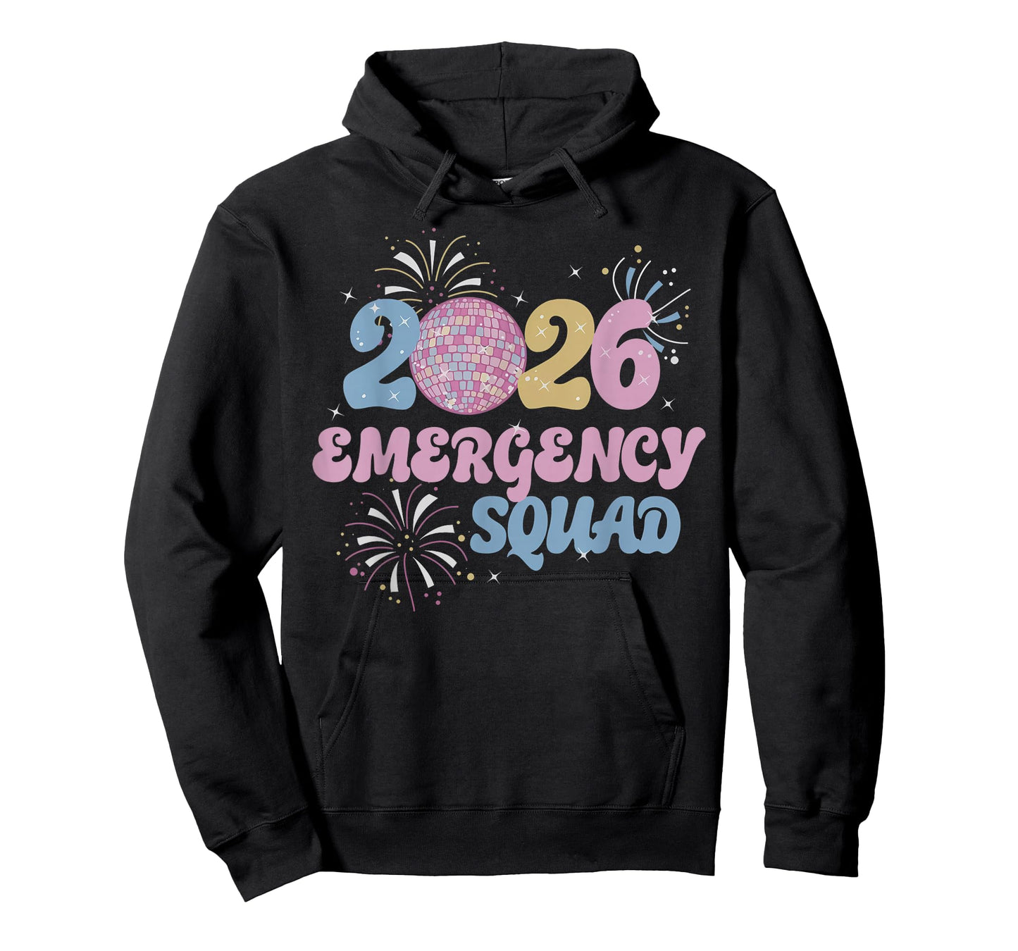New Years 2026 Eve Emergency Squad Disco Ball Fireworks T-Shirt