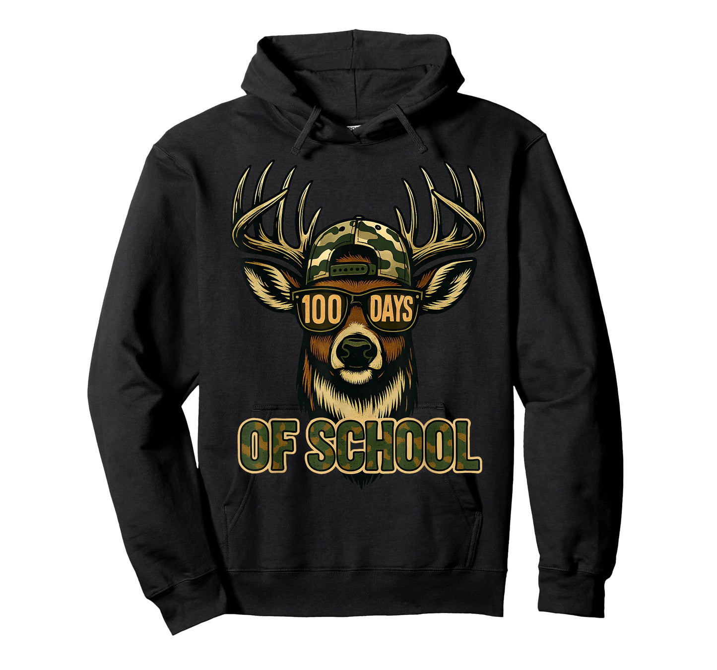 100 Days of School Deer Hunting Deer Camo Hunter T-Shirt