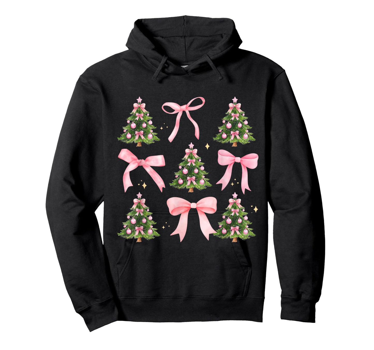Funny Coquette Bow Christmas Tree Xmas Holiday Womens Girl T-Shirt