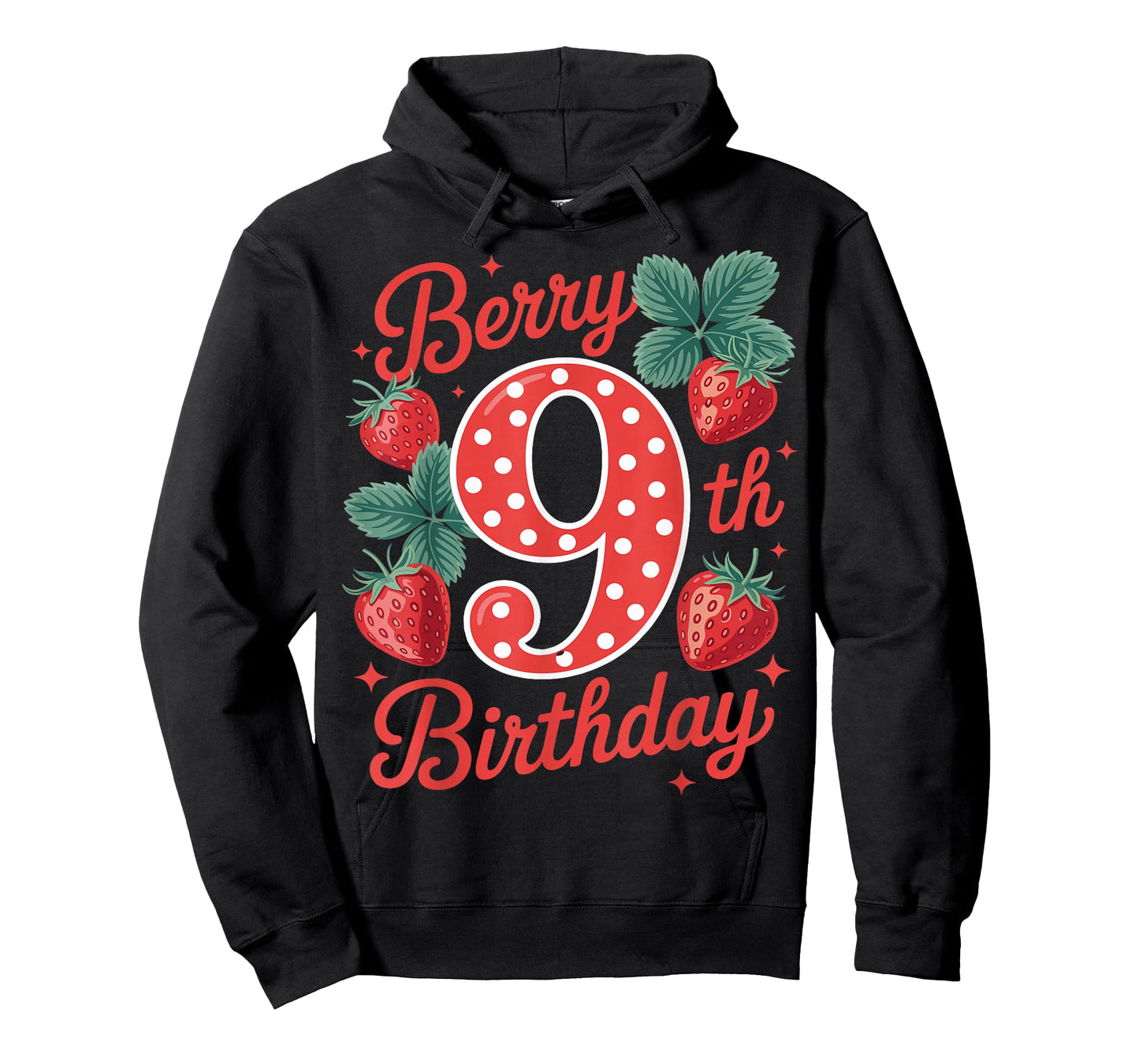 Kids Age 9 Strawberry Fruit Berry 9th Birthday Girl Sweet T-Shirt