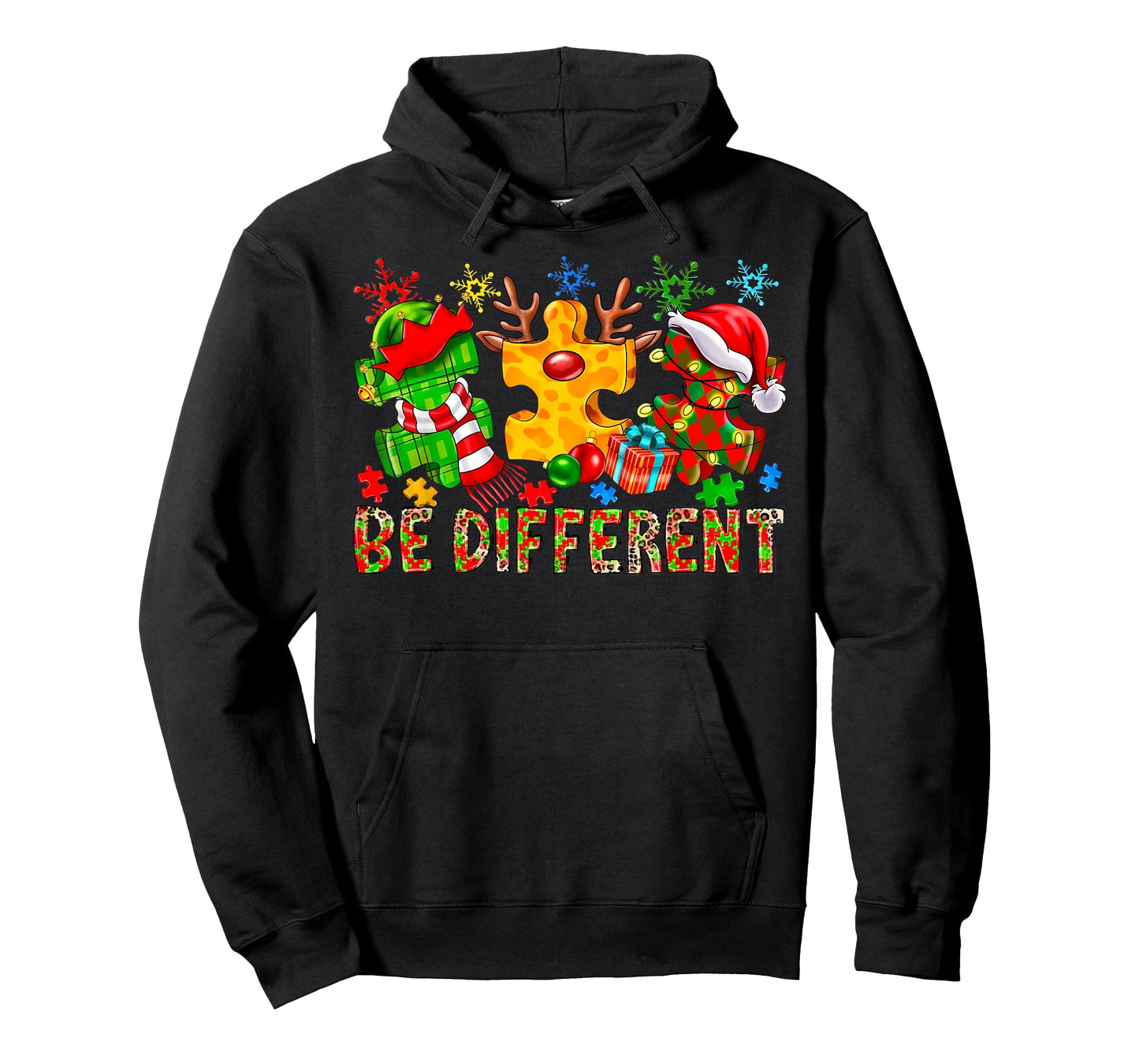 Be Different Autism Awareness Christmas Neurodiversity T-Shirt