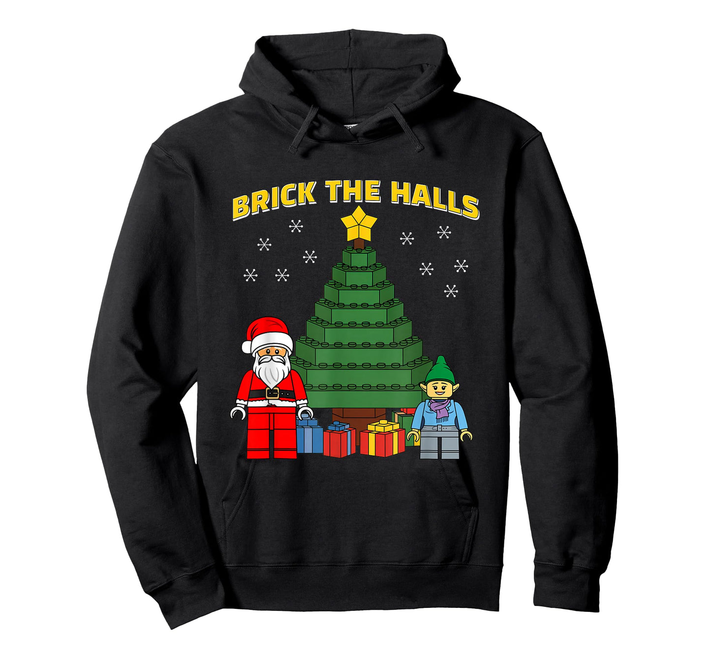 Christmas Building Bricks Brick The Halls Block Builder T-Shirt