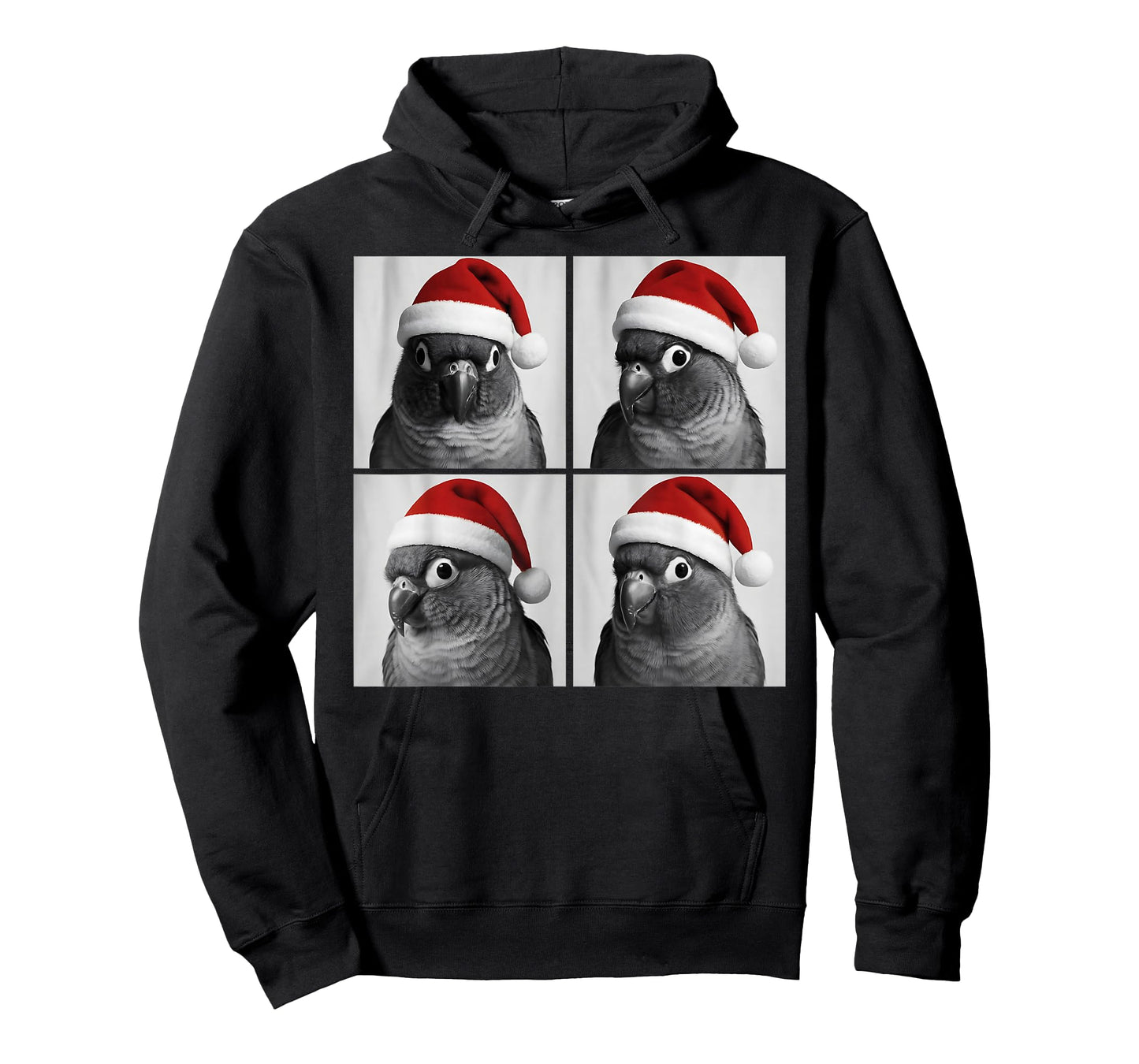 Funny Christmas Green Cheek Conure Santa Photo Booth Parrot T-Shirt