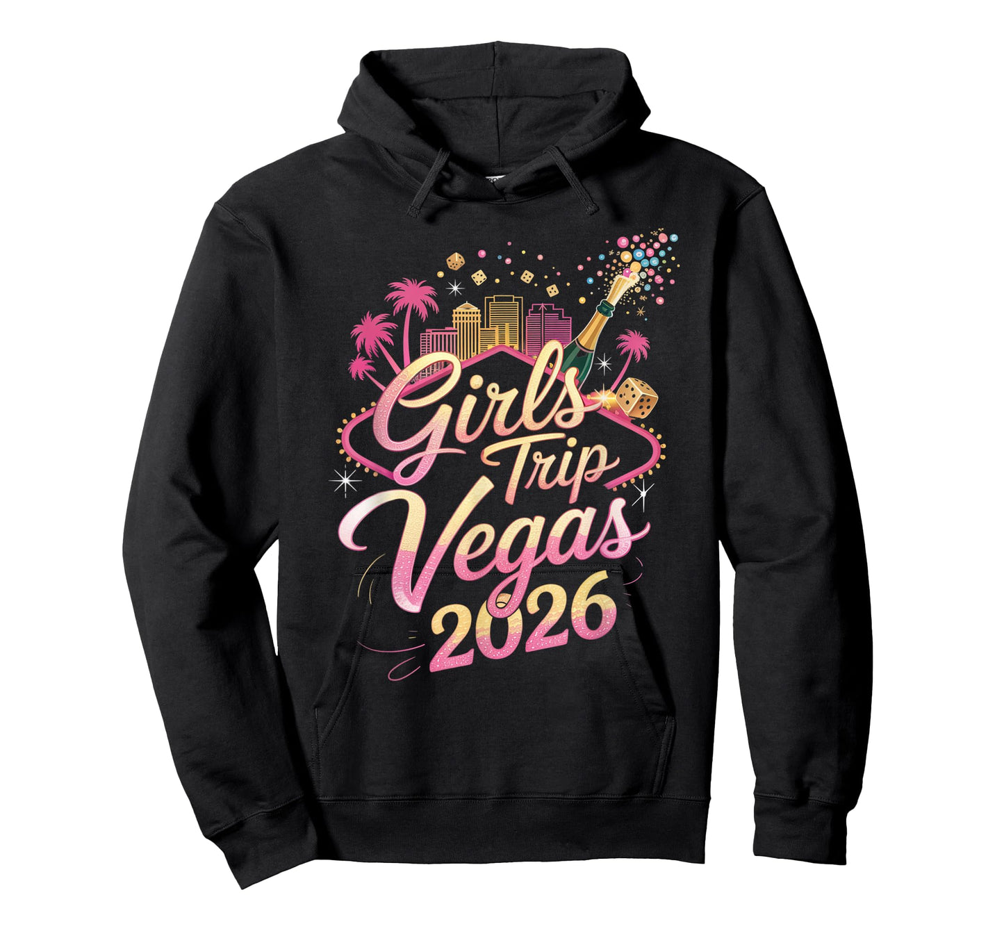 Girls Trip Vegas 2026 Confetti Party Crew T-Shirt