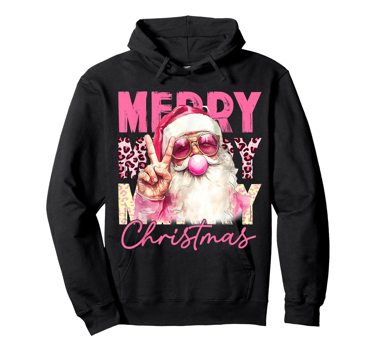 Santa Blowing Bubble Gum Christmas Pink Santa Shirt Women T-Shirt