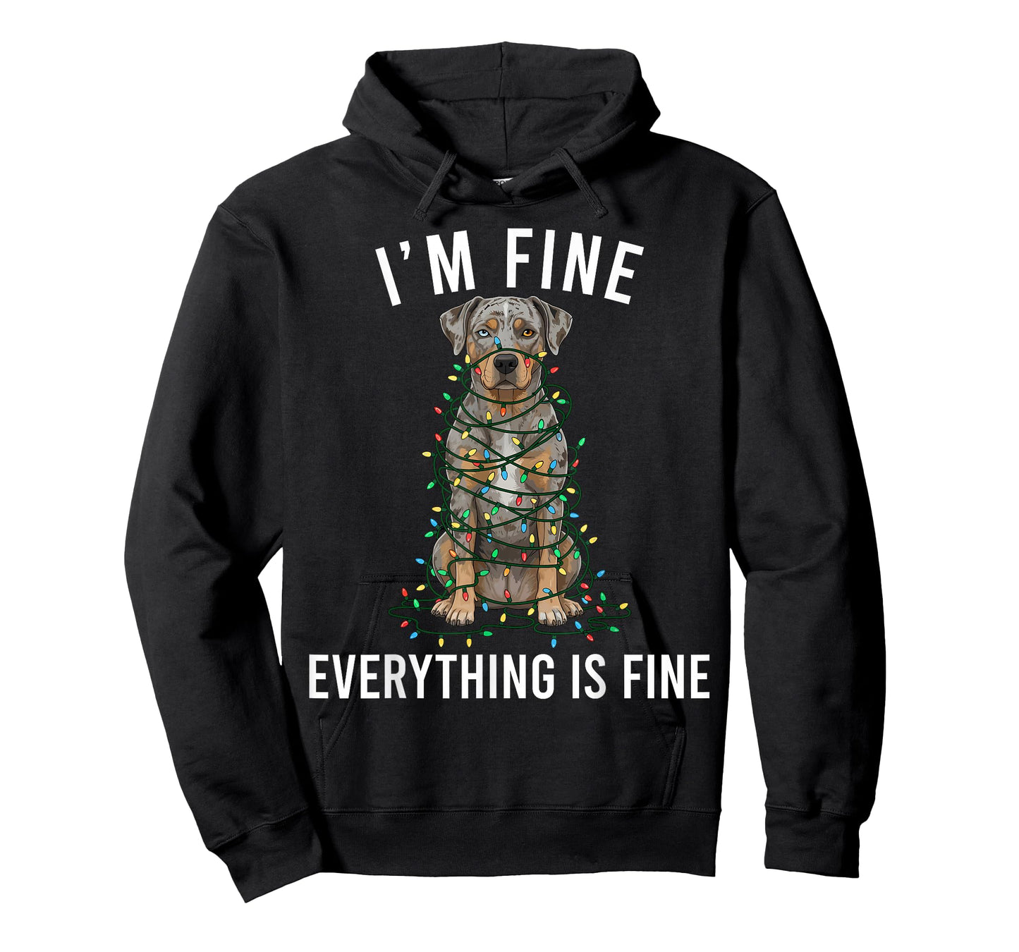 Catahoula Leopard Dog Christmas I'm Fine Everything is Fine T-Shirt