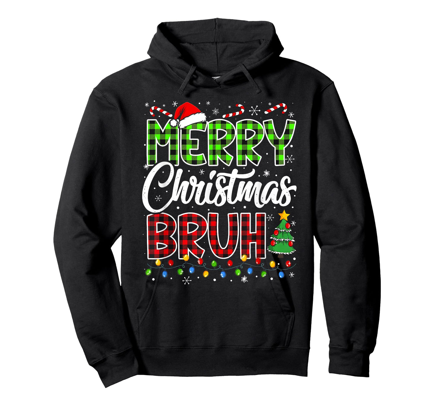 Merry Christmas Bruh Funny Teens Boys Kids Meme Xmas Lights T-Shirt