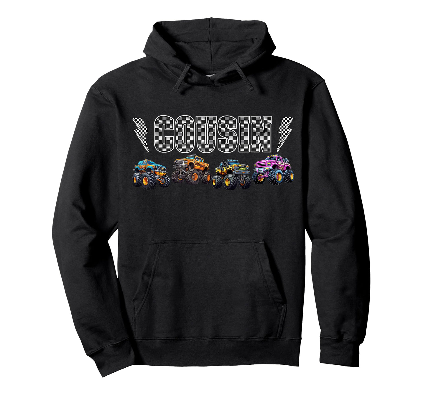 Cousin Retro Monster Truck Family Crew Birthday Matching T-Shirt