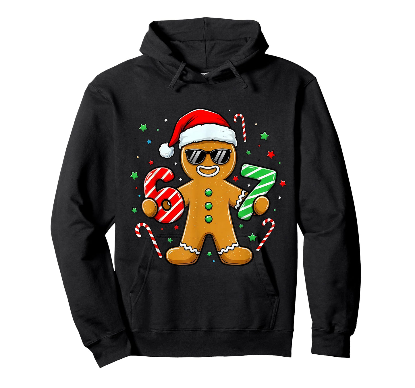 Funny Gingerbread Six Seven 67 Ice Cream Drip Christmas Boys T-Shirt