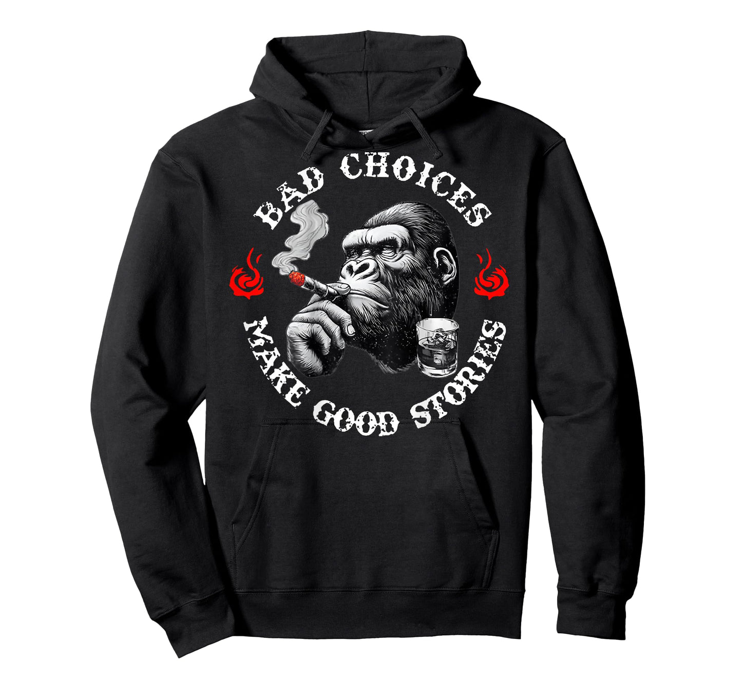 Bad Choices Make Good Stories Funny Monkey (On Back) T-Shirt