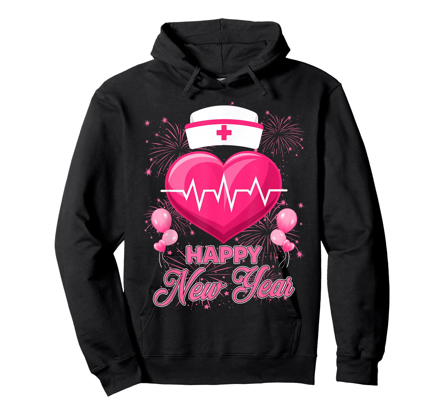 Happy New Year Nurses Heartbeat New Years Eve Party 2026 T-Shirt