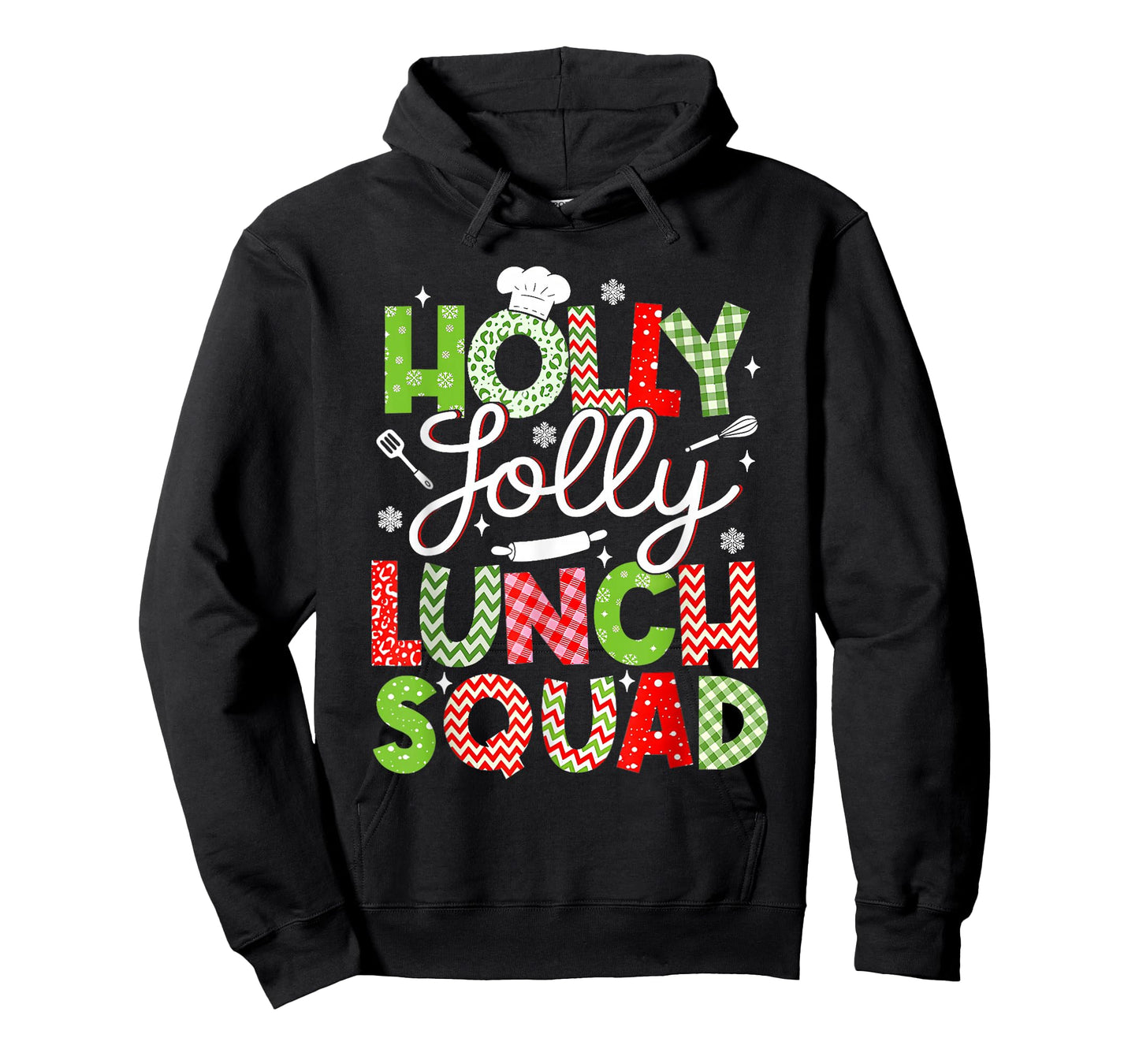 Holly Vintage Jolly Lunch Squad Cafeteria Lunch Lady Xmas T-Shirt