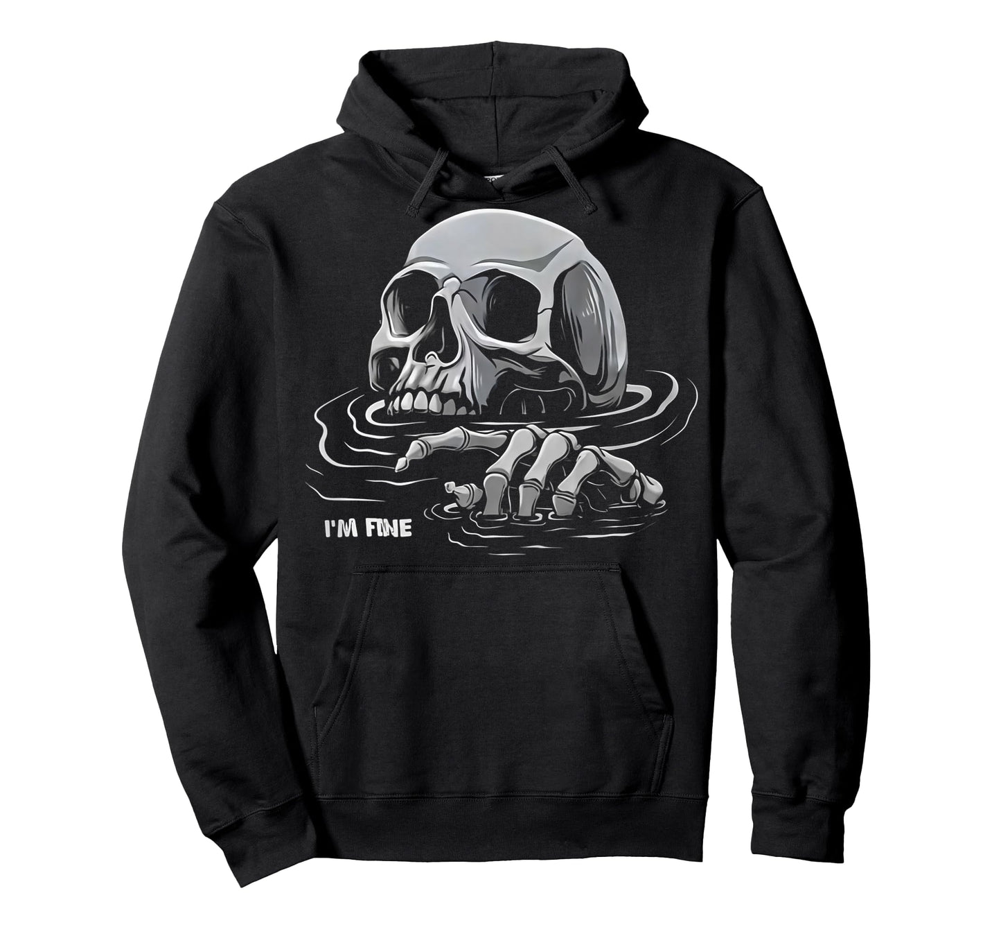 (ON Back) I'm Fine Skeleton Drowning Skeleton I'm Fine T-Shirt