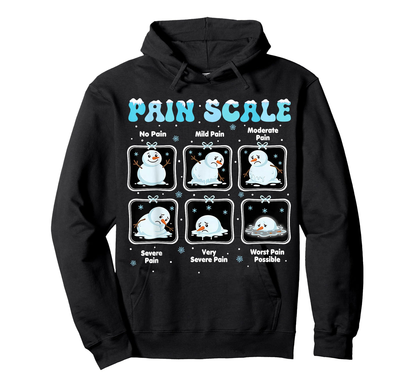 Pain Scale Snowman Funny Nurse Christmas ICU Nurse T-Shirt