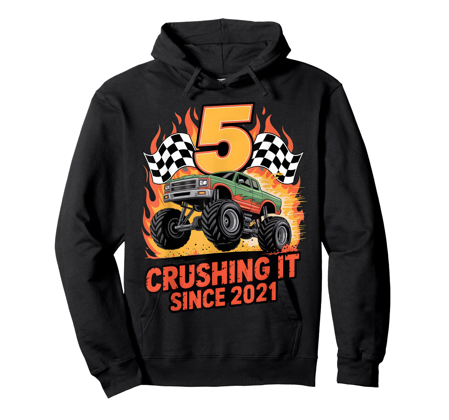 Crushing It Since 2021 Monster Truck 5 Year Old Birthday Boy T-Shirt