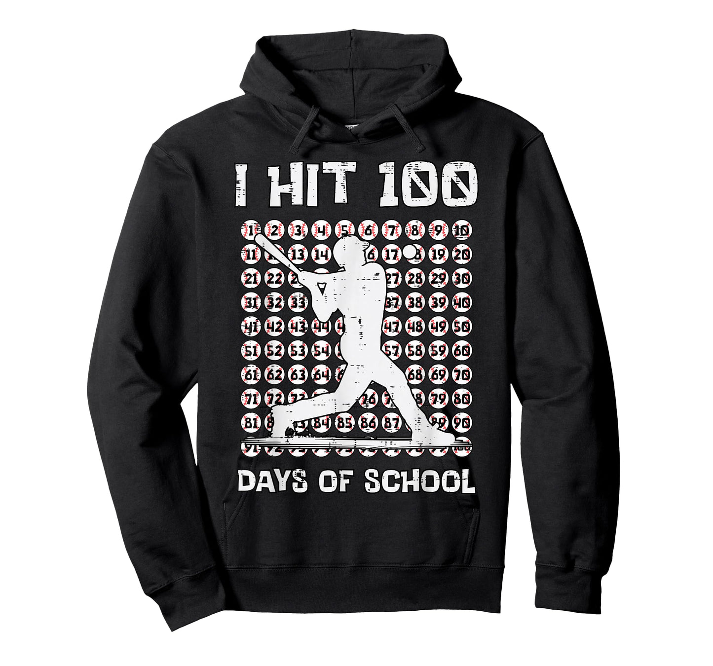 I Hit 100 Days of School Baseball Player 100th Day Boys Kids T-Shirt
