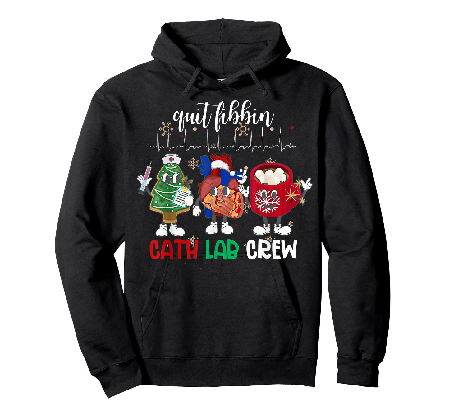 Cath Lab Christmas Crew Cardiology Nurse Echocardiography T-Shirt