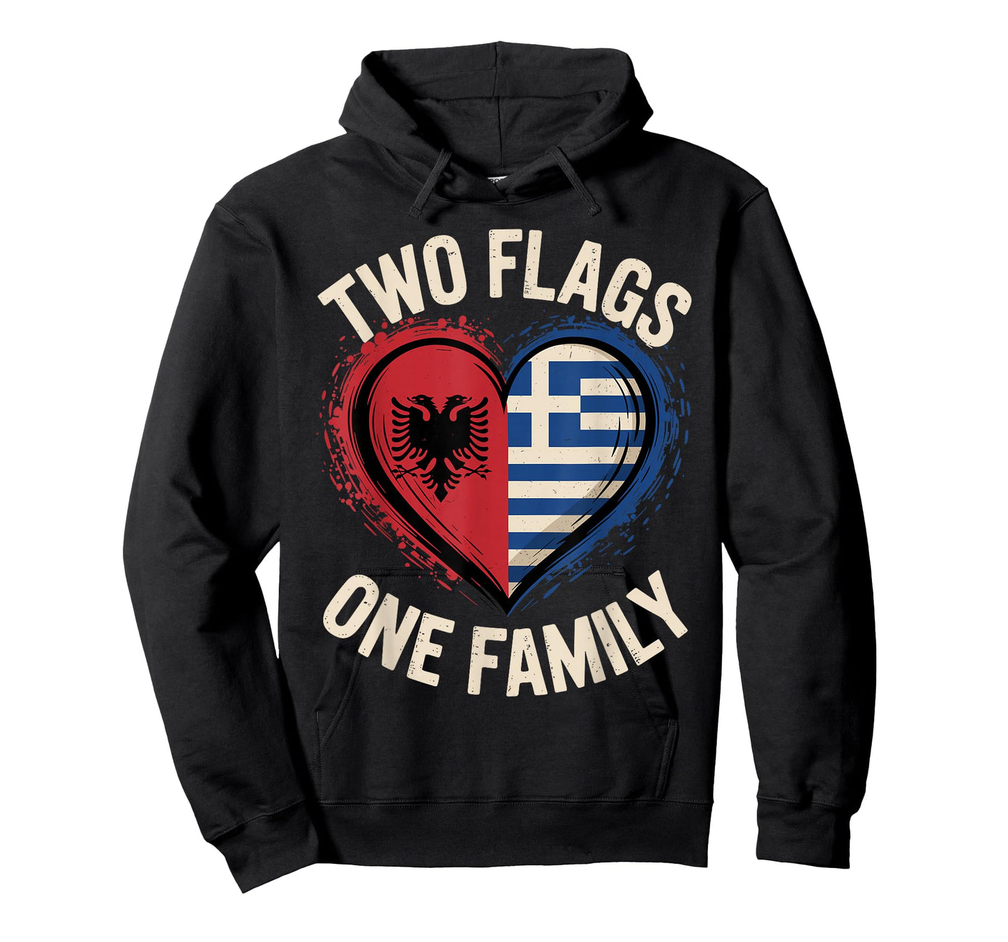Two Flags One Family Albanian Greek Roots Greece Albania T-Shirt