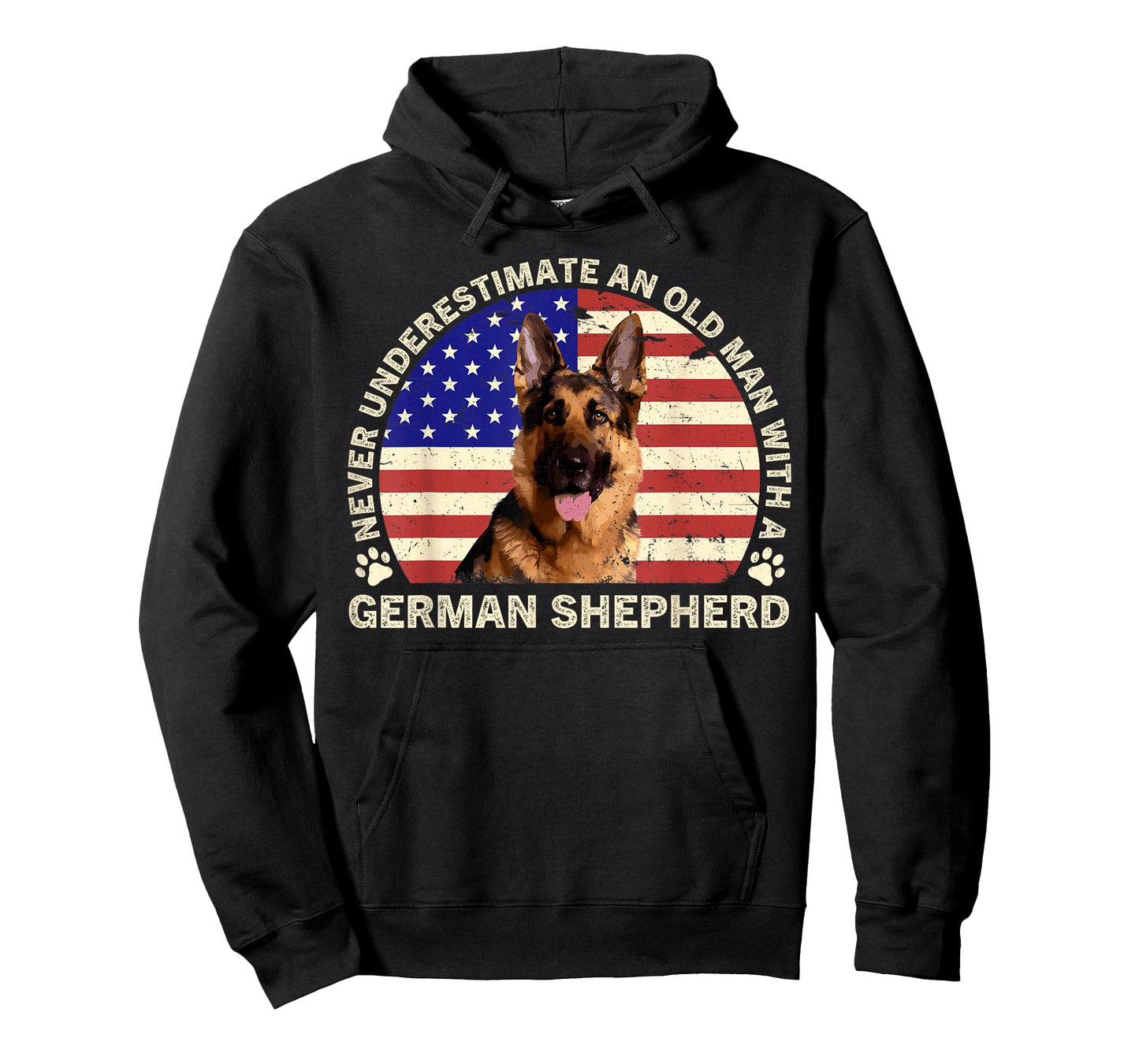 Never Underestimate an Old Man with A German Shepherd T-Shirt