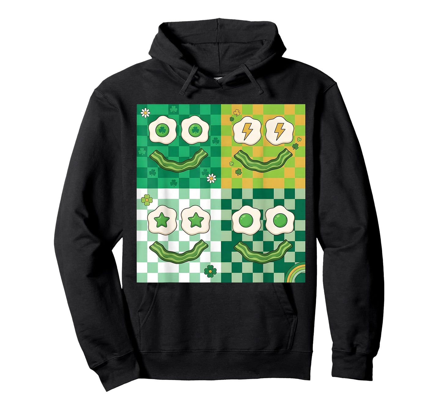Green Smile Face Eggs and Bacon Ham Breakfast St Patricks T-Shirt