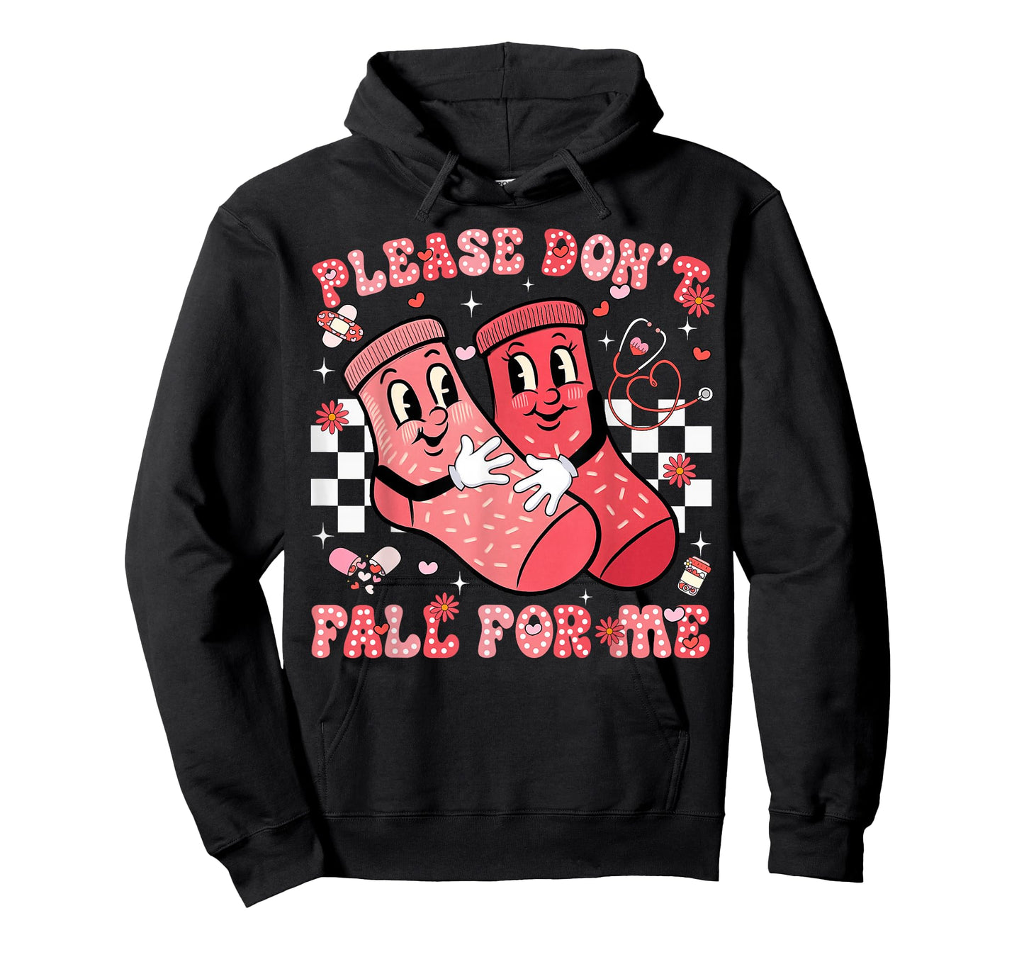 Please Don't Fall for Me Nurse Non Slip Socks Valentine Day T-Shirt