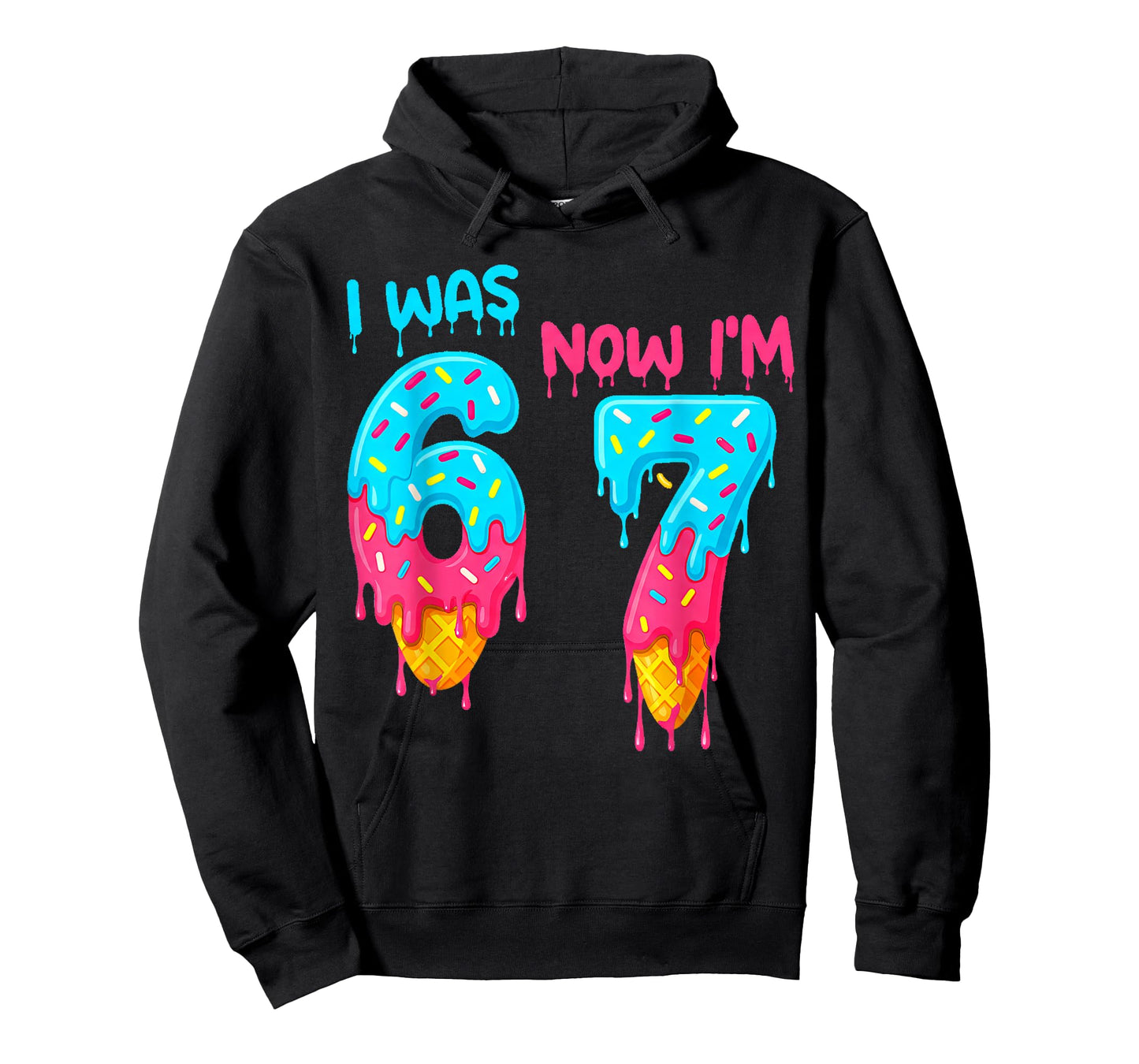 I was 6 Now I'm 7 Funny 7th Birthday Kids Ice Cream Drip T-Shirt