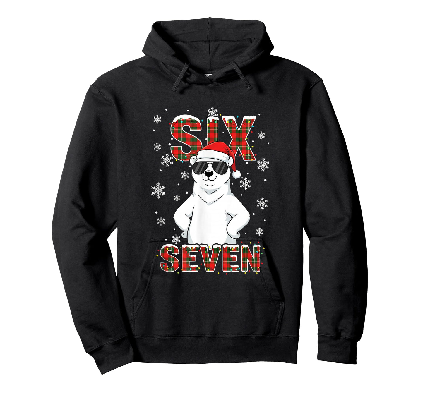 Funny Six Seven Polar Bear Christmas 67 Santa Hat Winter T-Shirt