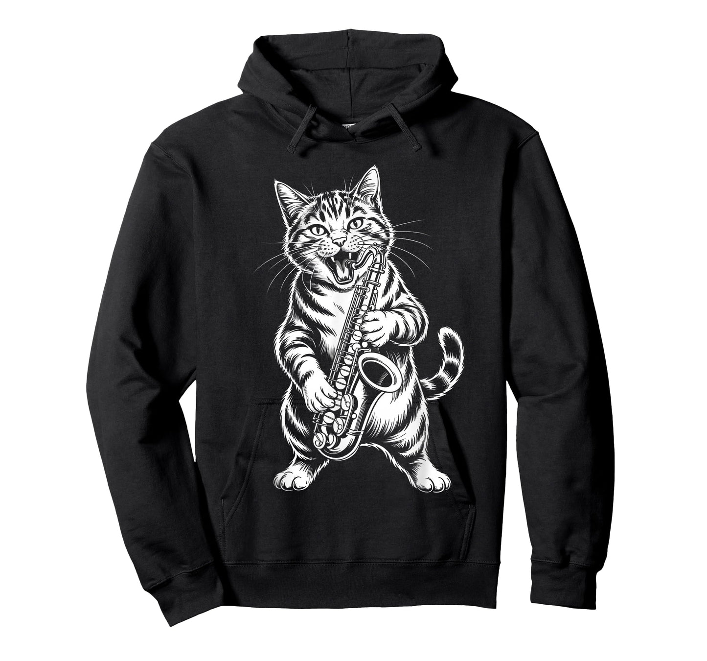 Cat Playing Saxophone Funny Cat Musician Saxophonist T-Shirt