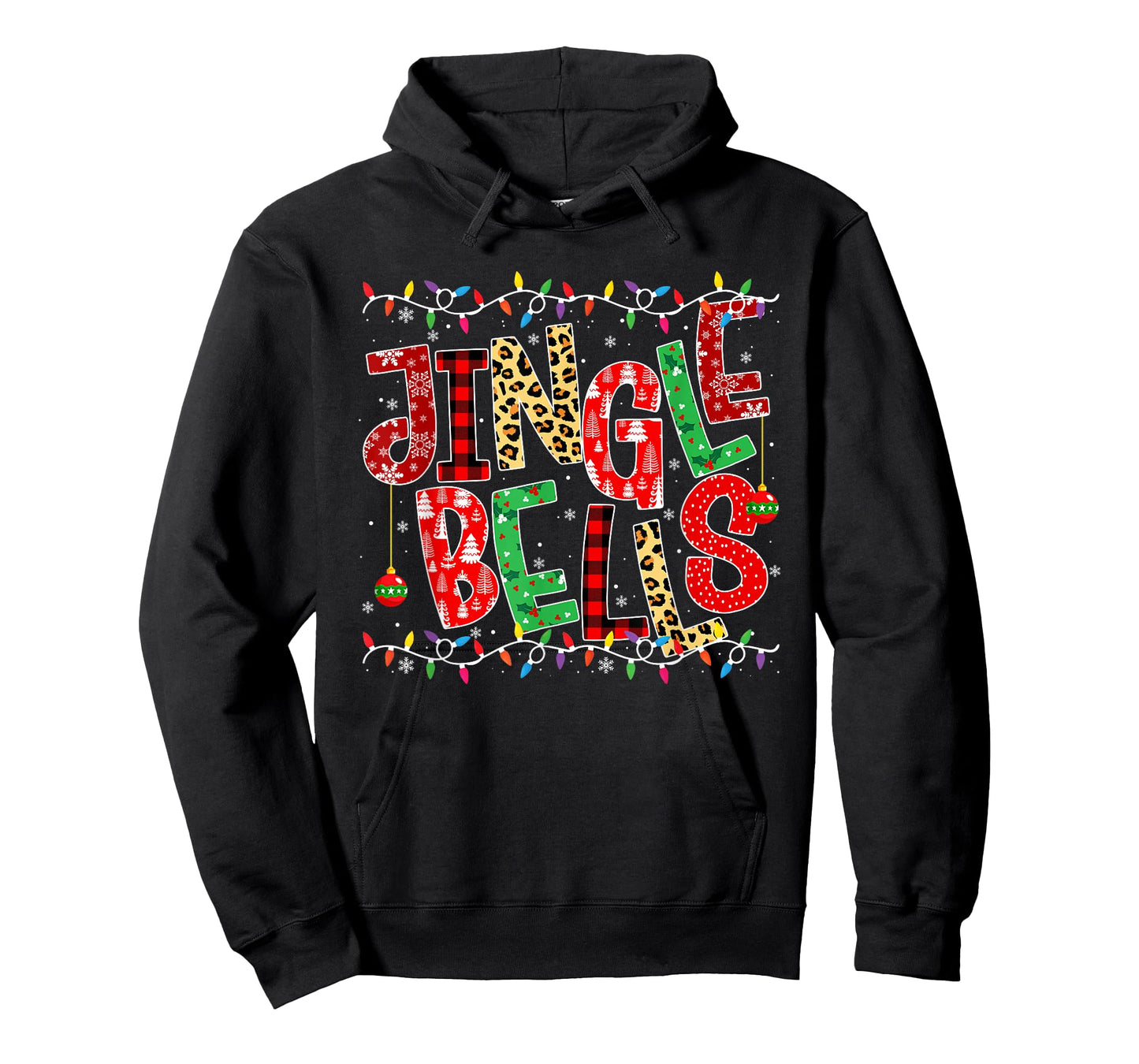 Red Plaid Jingle Bells Christmas Matching Family Pajama Tee T-Shirt