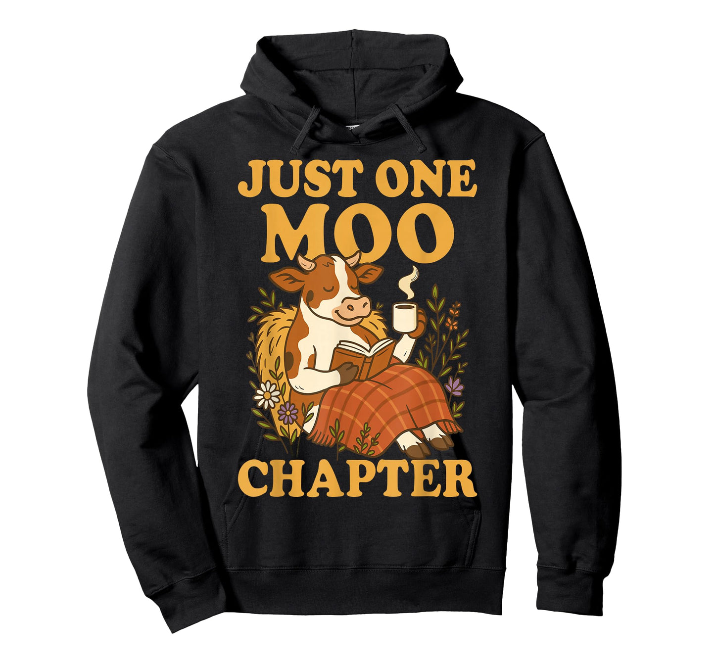 Floral Cow Reading Pun Just One More Chapter Cozy Book Lover T-Shirt