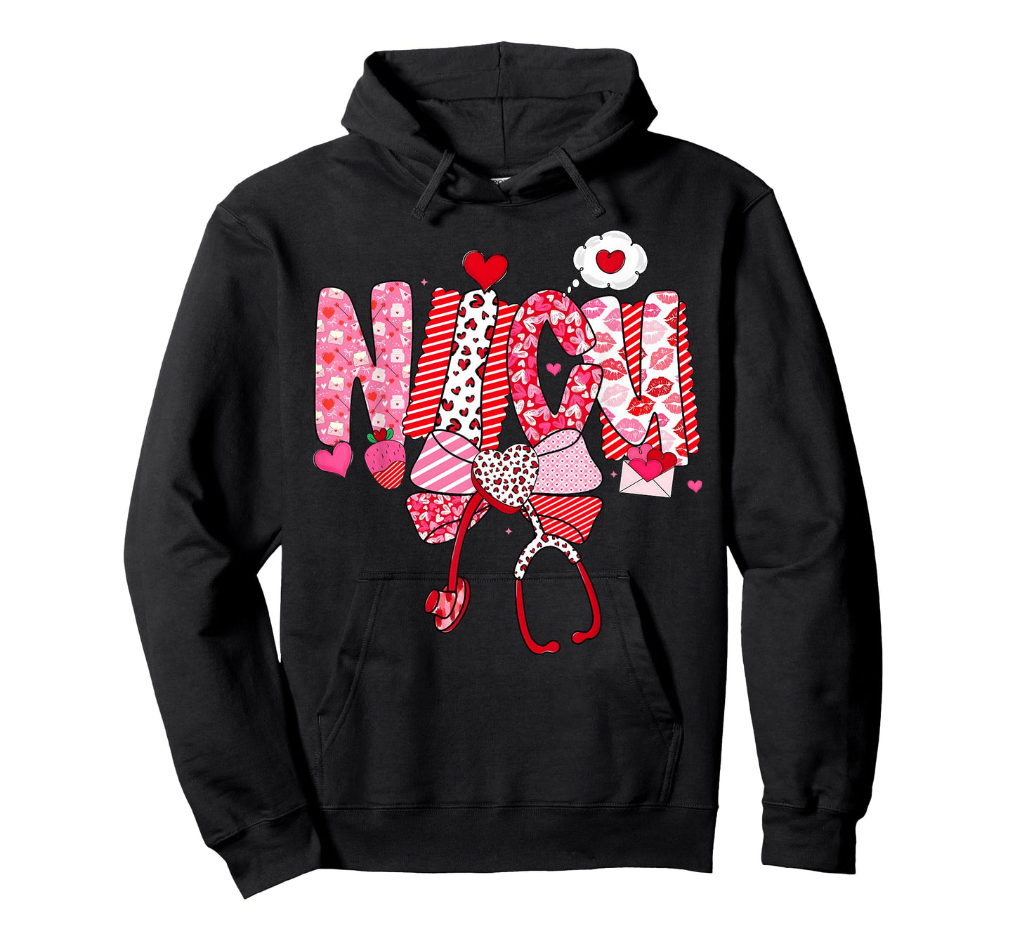 Happy Valentine NICU Nurse Coquette Bow Heart Girl Women T-Shirt