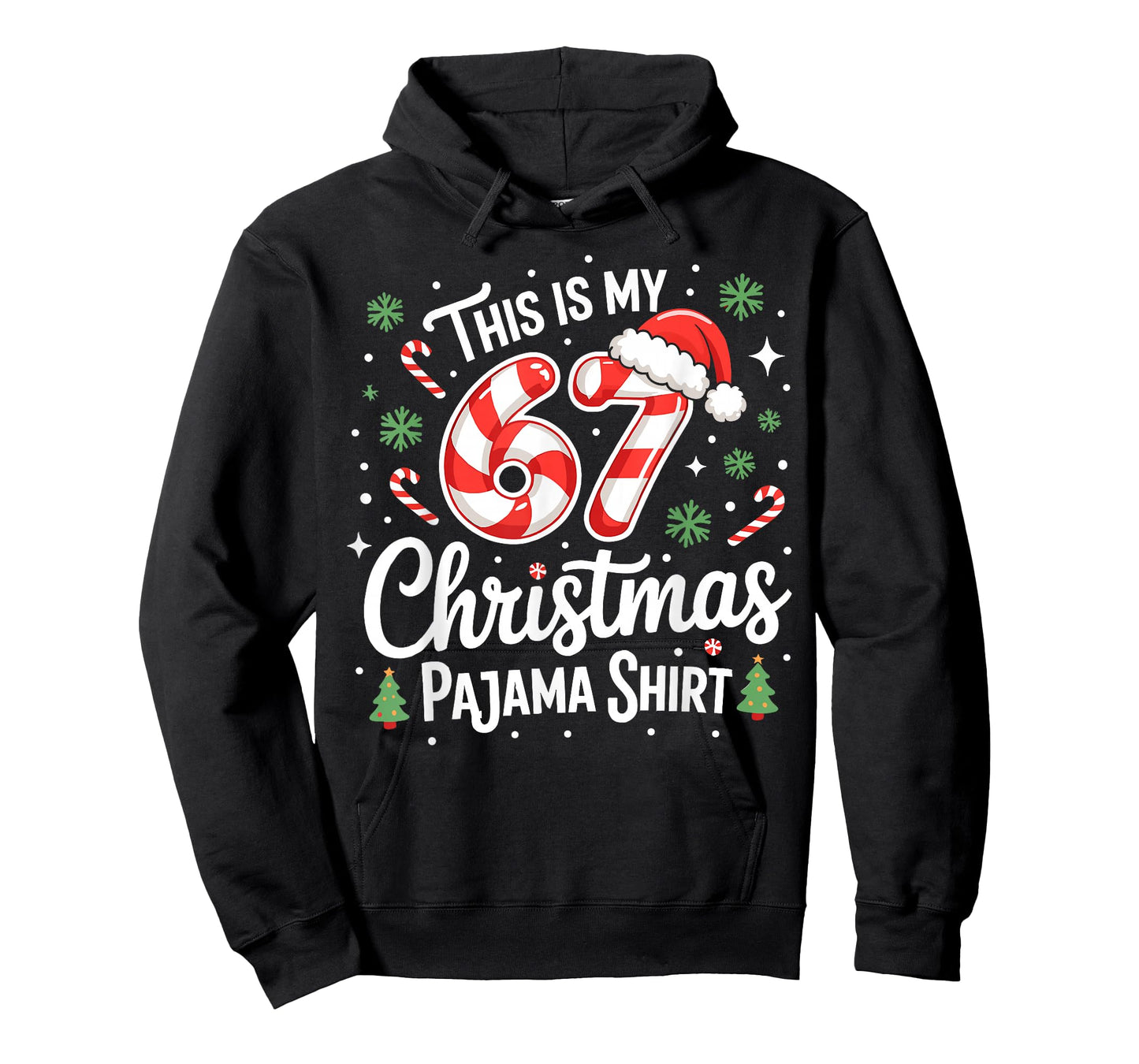This is My 67 Christmas Pajama Shirt Christmas Candy Cane T-Shirt