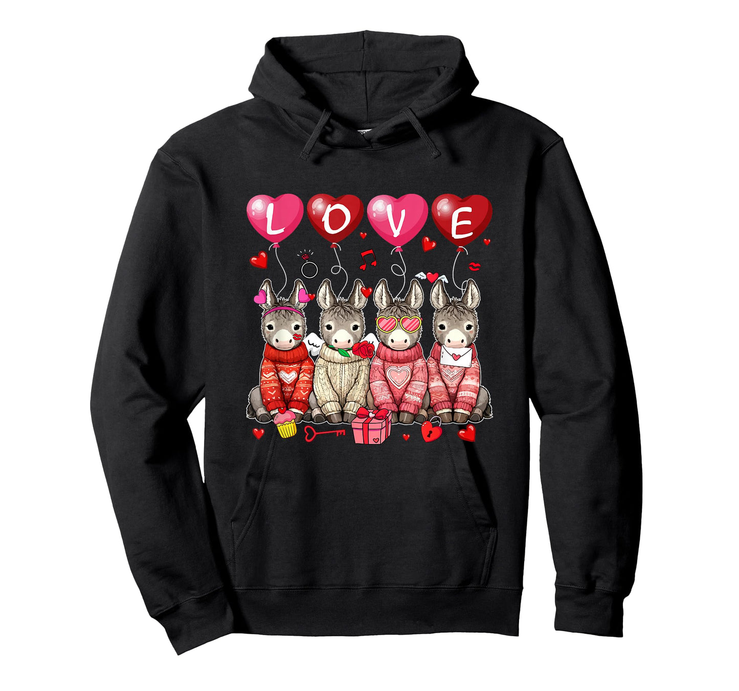 Love Group Donkeys Sunglasses Valentine Farmer Rancher Kids T-Shirt