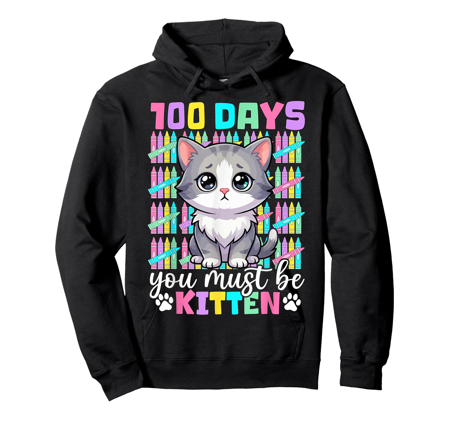 100 Days of School Girls Kids 100th Day of School Kitten Cat T-Shirt
