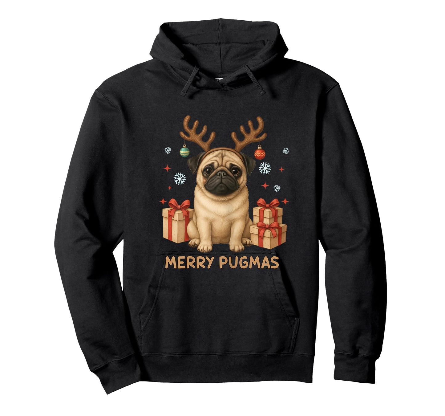Merry Pugmas Shirt for Woman Pug Lovers Fanny Christmas Pug T-Shirt