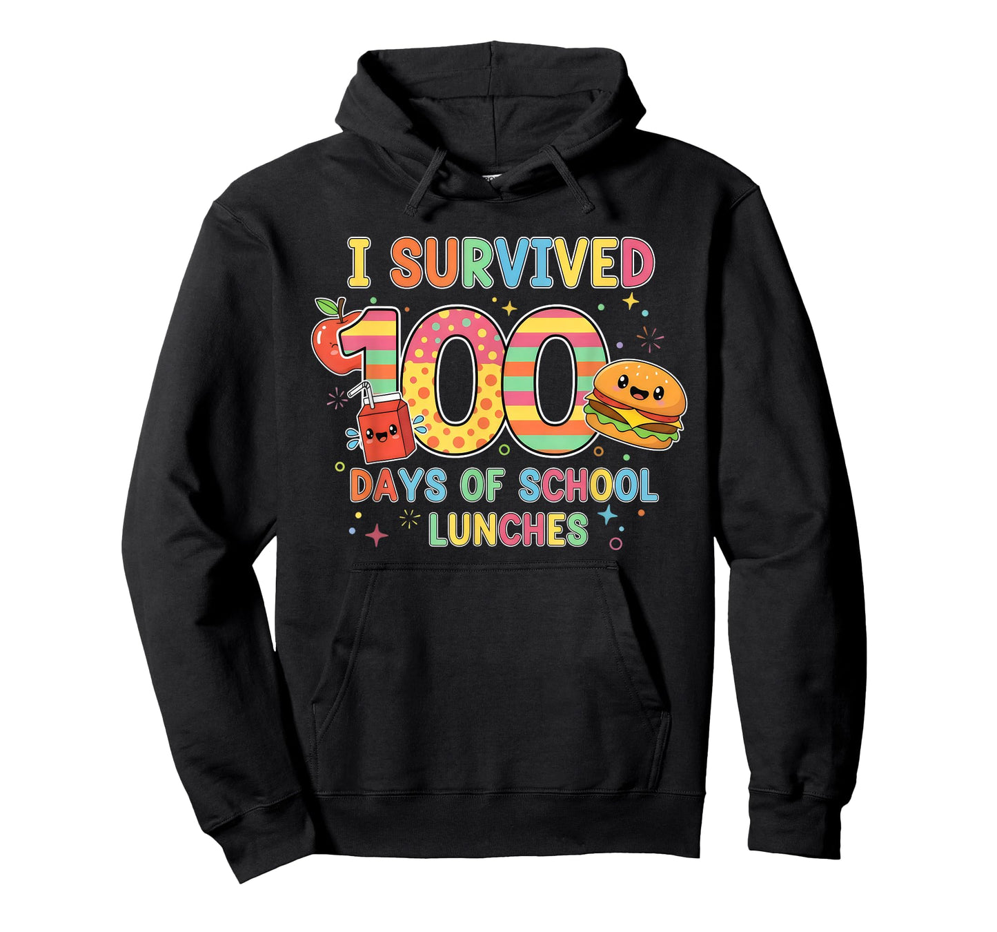 I Survived 100 Days of School Lunches Lunch Lady 100th Day T-Shirt