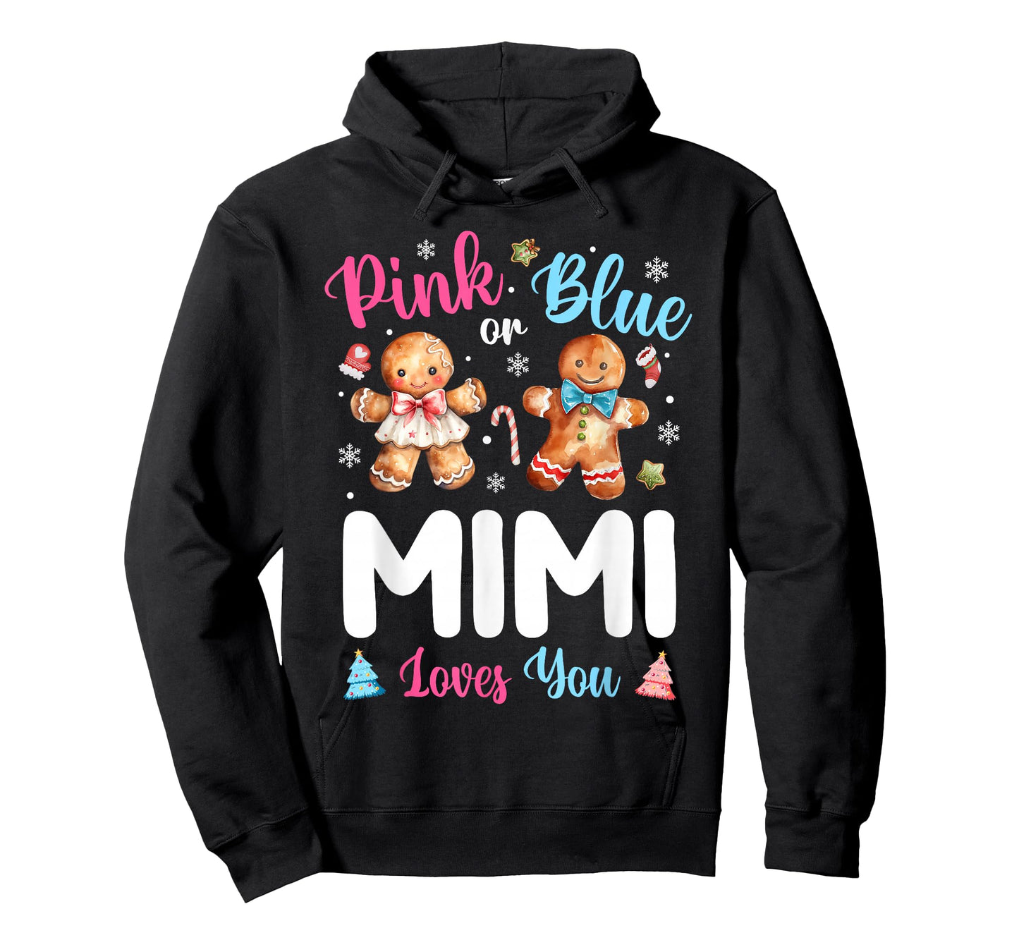 Pink or Blue Mimi Loves You Gender Reveal Christmas T-Shirt