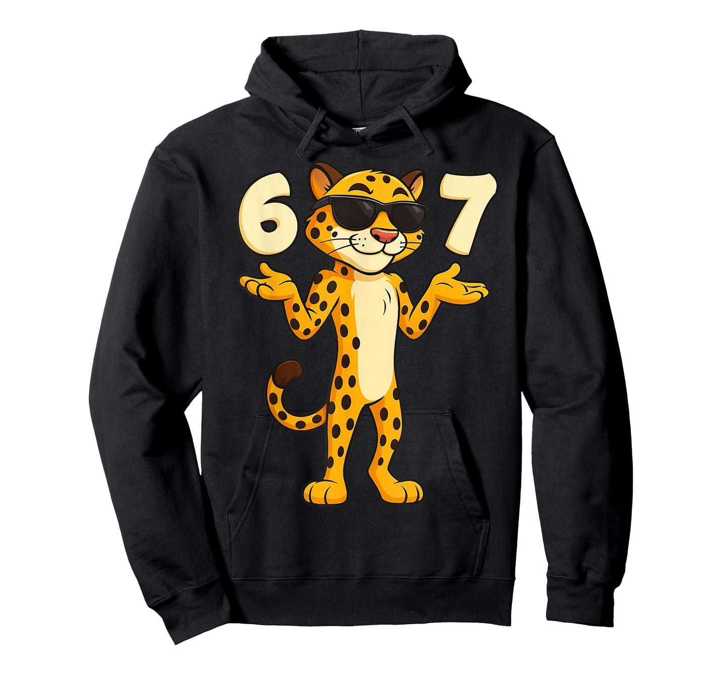 Cheetah 67 Meme Funny Kids Teens Gen Alpha Slang 6 7 Hands T-Shirt